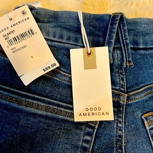 Good American Womens Slim Straight Leg Jeans Size 0 Medium Wash good legs